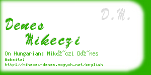 denes mikeczi business card